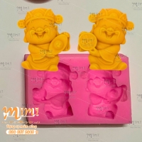 Silicon 2 ông tài ấn đậu. đổ rau câu trang trí xôi, bánh rau câu